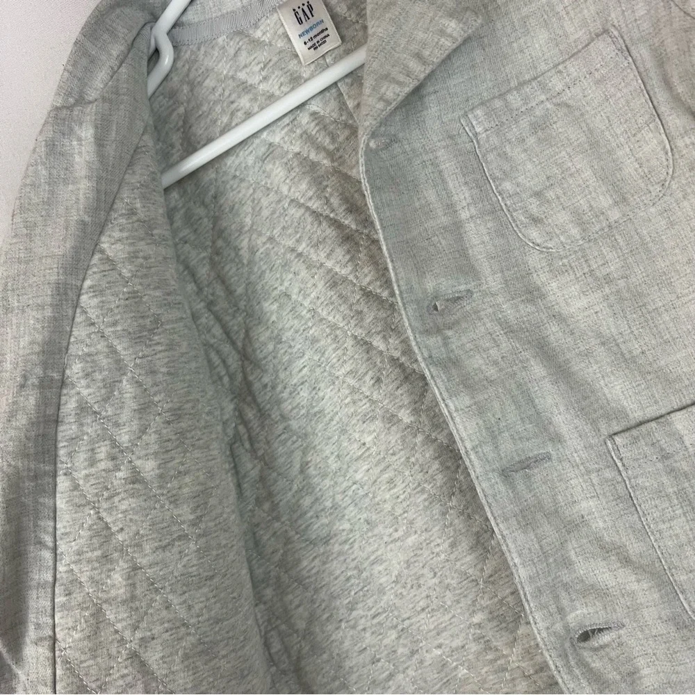 Baby Gap Newborn Gray Quilted Blazer Jacket 6-12 Months Preppy Staple Event